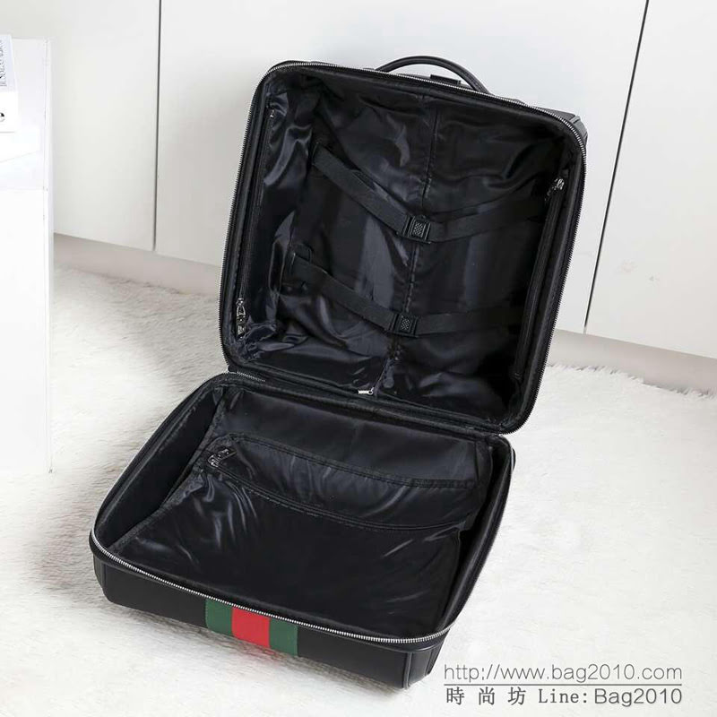 GUCCI古馳 16寸航空登機箱 義大利進口降落傘布 古馳經典編織紅綠帶 超順滑萬向輪拉杆箱  xbt1147